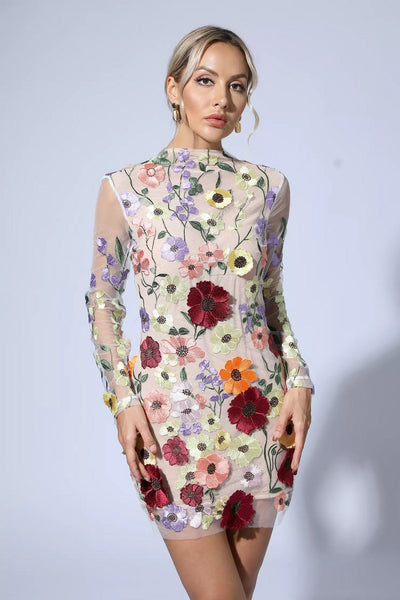 Vilma - Mesh Floral Dress