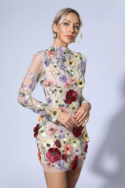 Vilma - Mesh Floral Dress