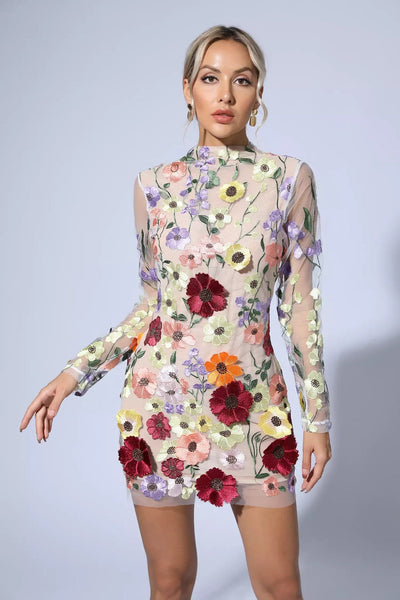 Vilma - Mesh Floral Dress