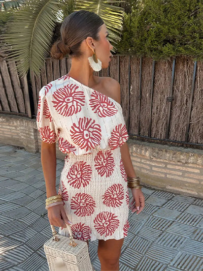 Jill - Boho One-Shoulder Dress