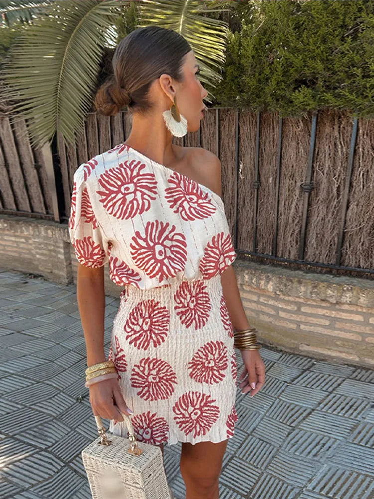 Jill - Boho One-Shoulder Dress