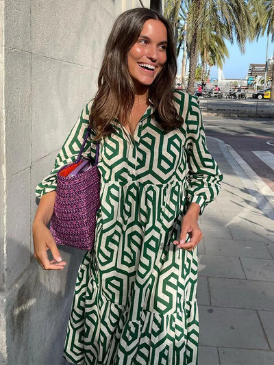 Rania - Geometric Print Dress