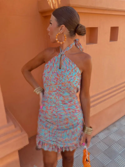 Adriana - Ruched Halter Dress