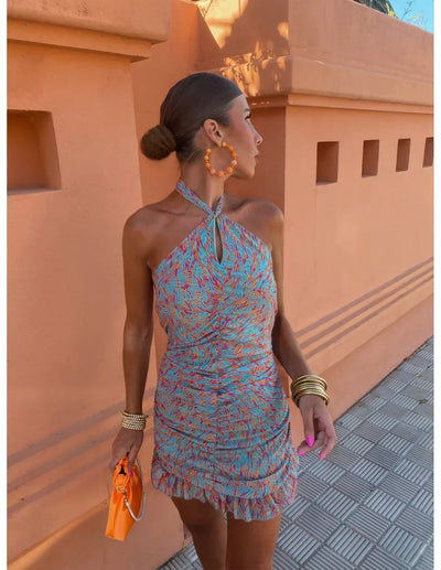 Adriana - Ruched Halter Dress