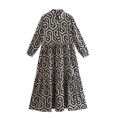 Rania - Geometric Print Dress