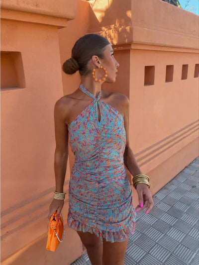 Adriana - Ruched Halter Dress