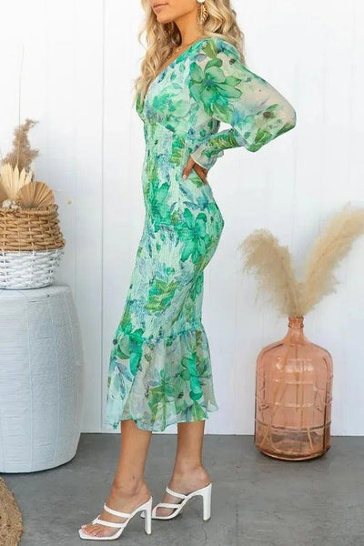 Melissa - Floral Ruffle Midi Dress